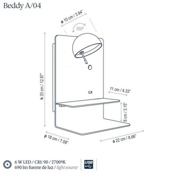 Bover BEDDY A/04 white